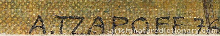 Authentic signature by Antoine TZAPOFF on artwork