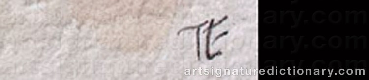 Authentic signature by Thomas EDETUN on Painting/Watercolour artwork