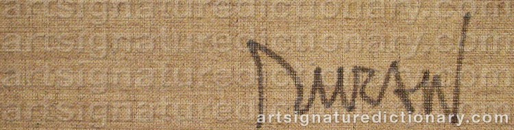 Authentic signature by DURAN on  artwork