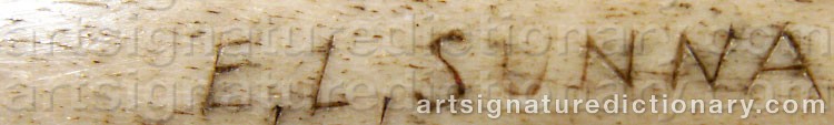 Authentic signature by E. L. (Sami Artist) SUNNA on Other artwork