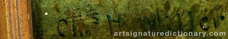 Authentic signature by Charles Henry MILLER on  artwork