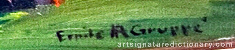 Authentic signature by Emile Albert GRUPPE on Painting/Watercolour artwork