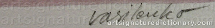 Authentic signature by Alexander VASILENKO on  artwork