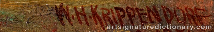Authentic signature by William H. KRIPPENDORF on artwork
