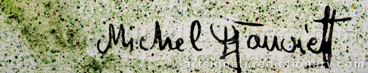 Authentic signature by Michel DJANAIEFF on  artwork