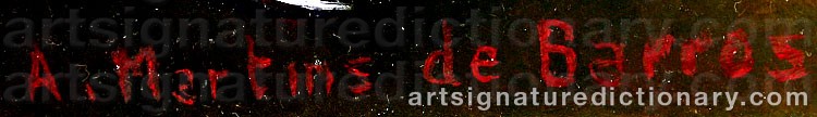Authentic signature by André Martins De BARROS on  artwork
