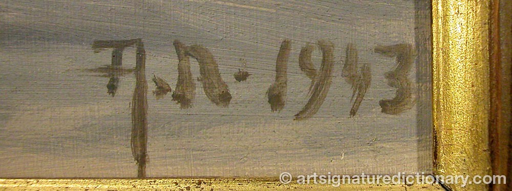 Authentic signature by AN on  artwork