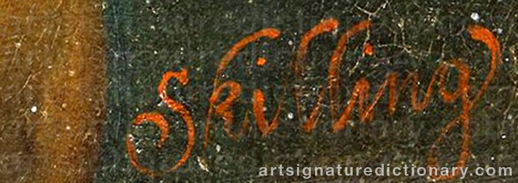 Authentic signature by William E. SKILLING on Painting/Watercolour artwork