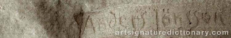 Authentic signature by Anders JÖNSSON on artwork