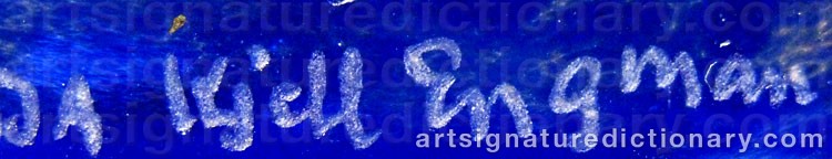 Authentic signature by Kjell ENGMAN on Ceramic/Glass artwork