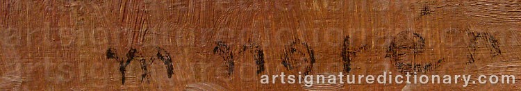 Authentic signature by Maj NORÉN on  artwork