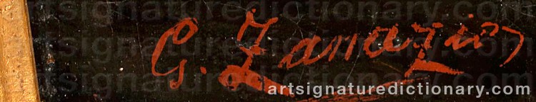 Authentic signature by Giuseppe ZANAZIO on  artwork