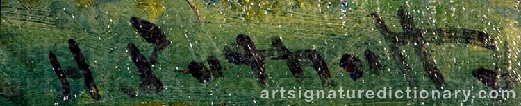 Authentic signature by Hanson Duvall PUTHUFF on Painting/Watercolour artwork