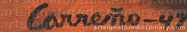 Authentic signature by Mario CARREÑO on artwork