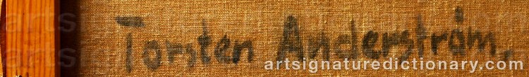 Authentic signature by Torsten ANDERSTRÖM on  artwork