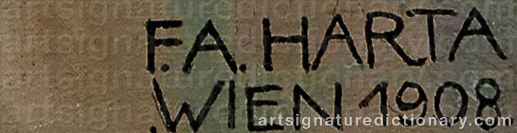 Authentic signature by Felix Albrecht HARTA on  artwork