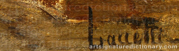 Authentic signature by Valerio LACCETTI on  artwork