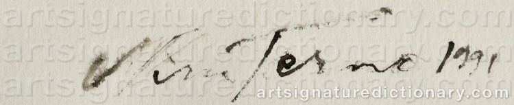 Authentic signature by Nina TERNO on  artwork