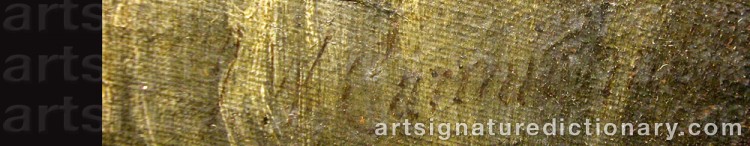 Authentic signature by James Wilson CARMICHAEL on  artwork