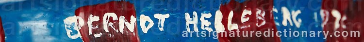 Authentic signature by Berndt HELLEBERG on  artwork