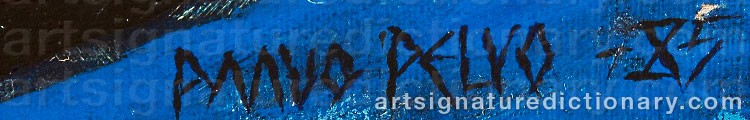Authentic signature by Paavo PELVO on  artwork