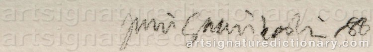 Authentic signature by Juri SAARIKOSKI on artwork