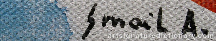 Authentic signature by Smail ‘Smail A’ AJKUNIC on  artwork