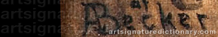 Authentic signature by Adolf Von BECKER on  artwork