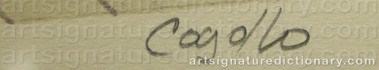Authentic signature by Heriberto COGOLLO on  artwork