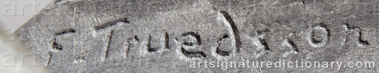 Authentic signature by Folke TRUEDSSON on Sculpture artwork