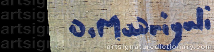 Authentic signature by Olynthe MADRIGALI on  artwork