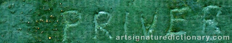 Authentic signature by Aharon PRIVER on  artwork