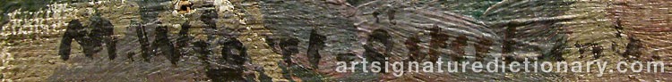 Authentic signature by Mathilde WIGERT-ÖSTERLUND on artwork