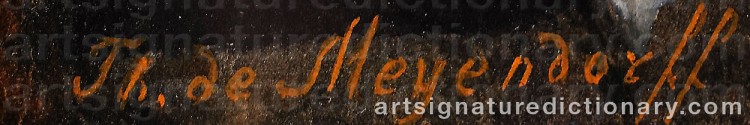 Authentic signature by Théophile MEYENDORFF on artwork
