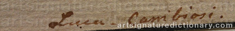 Authentic signature by Luca CAMBIASO on  artwork