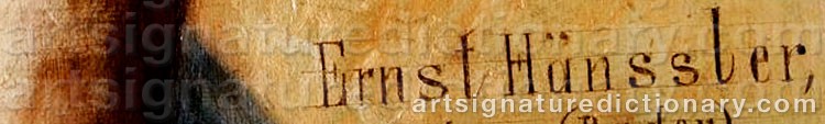 Authentic signature by Ernst HÄNSSLER on  artwork