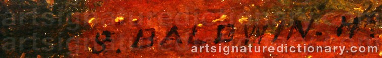 Authentic signature by Samuel BALDWIN on  artwork