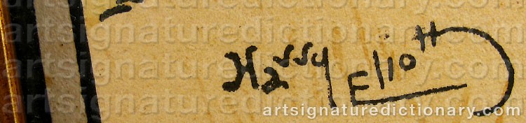 Signature by Charles Edmond ‘Harry Eliott’ HERMET