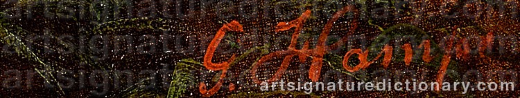 Authentic signature by Guido HAMPE on  artwork