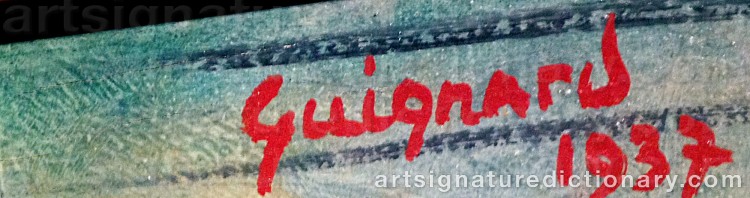 Authentic signature by Alberto Da Veiga GUIGNARD on Painting/Watercolour artwork