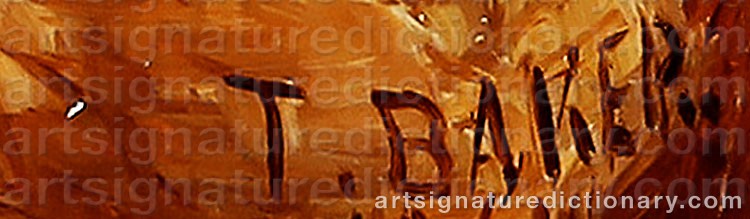 Authentic signature by Thomas BAKER OF LEAMINGTON on  artwork