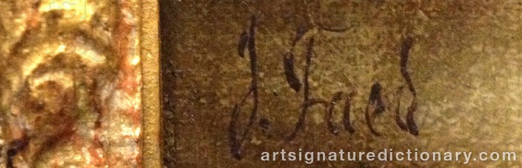 Authentic signature by J. FAED on Painting/Watercolour artwork