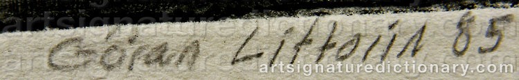 Authentic signature by Göran LITTORIN on  artwork