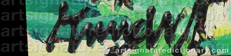 Authentic signature by Knud Aage NIELSEN on artwork