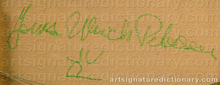 Authentic signature by Jens Ulrich PETERSEN on artwork