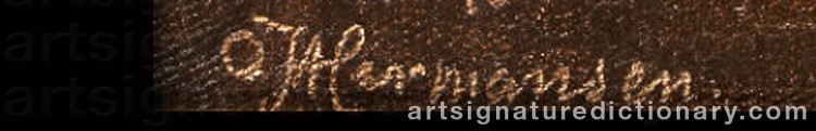 Authentic signature by Olaf August HERMANSEN on artwork