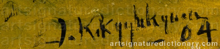 Authentic signature by Juho KYYHKYNEN on Painting/Watercolour artwork