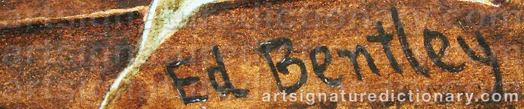 Authentic signature by Ed BENTELY on  artwork