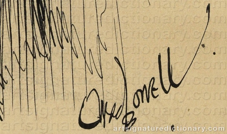 Authentic signature by Orson Byron LOWELL on Drawing/Graphic/Print artwork