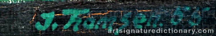 Authentic signature by Jørgen THOMSEN on  artwork